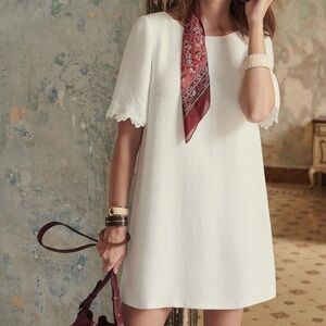 SOLD Sezane Fanny Robe/ Dress in Ecru/ White